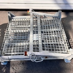 【受け渡し決定】中古メッシュパレット 吊りパレット 網カゴ 鉄カゴ 物置 廃棄物入れ等に