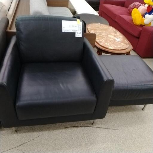IKEA ソファー 黒(オットマン付き) TJ7818