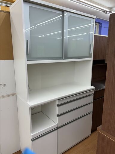 ☆ジモティー割引有☆松田家具/2枚扉スライド扉オープンボード