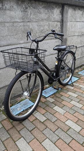 美品 自転車 シティサイクル マットブラック　上尾工業