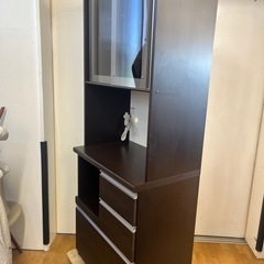 N742☆松田家具製☆レンジボード☆食器棚☆キッチンボード☆幅775mm