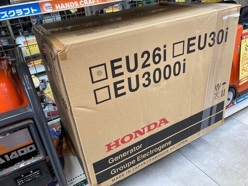 【未使用品！】ホンダ EU26i インバーター発電機 定期出力 2.6KVA 乾燥質量 35.2kg 連続運転時間 約3.5時間～約7.7時間