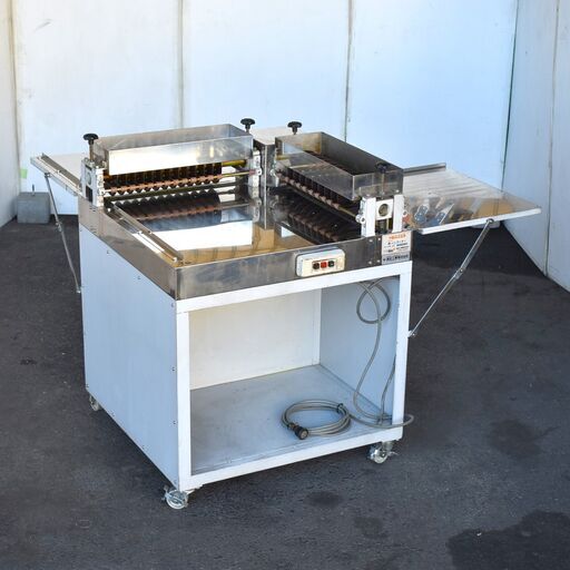 ≪yt1635ジ≫ ワタナベ/渡辺工業 きりらく ゆべしカッター WK-UW型 AC100V 長方形 丸刃カッター9枚x13枚 90年代製造? 中古製菓用品/中古厨房機器/宮城県仙台市 60815-08