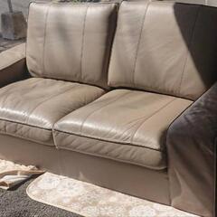 ★【イケア】２人掛けソファー　本革　幅約190cm 