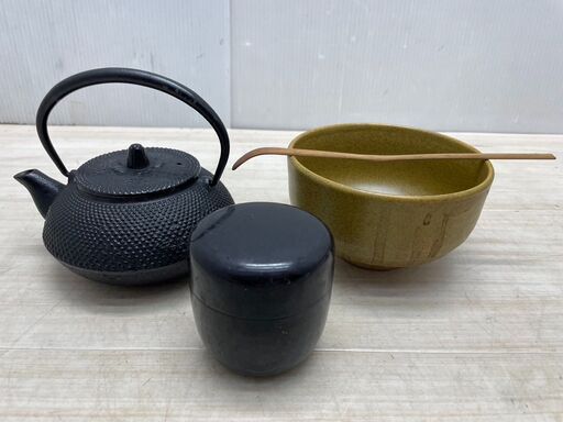 南部鉄器 急須鉄瓶 アラレ柄 茶器セット 茶道具 急須 骨董品