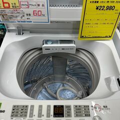 ジモティ来店特価!!　洗濯機　ハイセンス　HW-T60H       2024 　　J-10103
