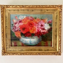 小林昌郎 ばら 額付