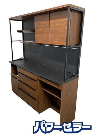 シギヤマ家具 キッチンボード ROOK/ルーク 幅180 オープンキッチンボード ブラウン グレー 中古家具 店頭引取歓迎 R8758