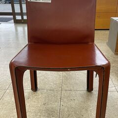 ★ジモティ割あり★ カッシーナ アームレスチェア 赤茶 H80×D42×W47 クリーニング済み TJ9100 ☆ジモティ割あり☆ カッシーナ アームレスチェア 赤茶 H80×D42×W47