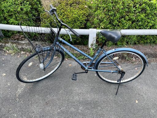 自転車　No.1703　紺　ママチャリ　3段切替　LEDオートライト　【リサイクルショップどりーむ鹿大前店】