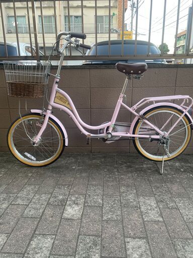 リサイクルショップどりーむ荒田店 No1487 自転車　２０インチ　カゴ付き　LEDオートライト付き　鍵付き　耐荷重２７ｋｇの頑丈なリアキャリア付き
