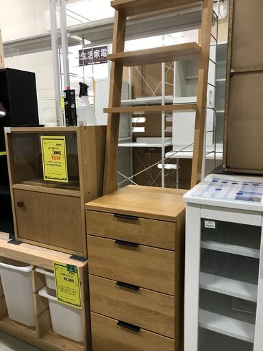 チェストラック ニトリ 木製 ナチュラル W(幅)約44.0×D(奥行き)約41.4×H(高さ)約174.5cm ※クリーニング済み