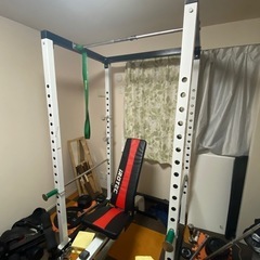 【アイロテック】バーベルラック スチール製  トレーニングベンチ付き