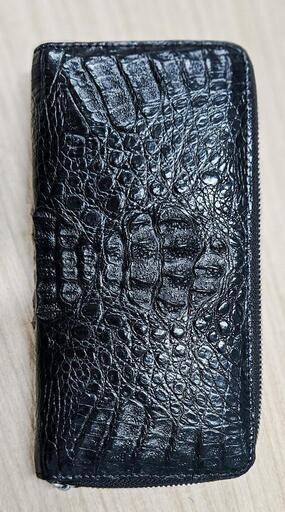 クロコダイルレザー 長財布 黒