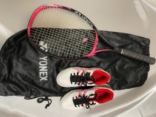 YONEX テニスラケット＋ASICS シューズセット