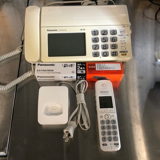パナソニック 子機付 FAX電話 KX-PD703-W 新品インクフィルム付