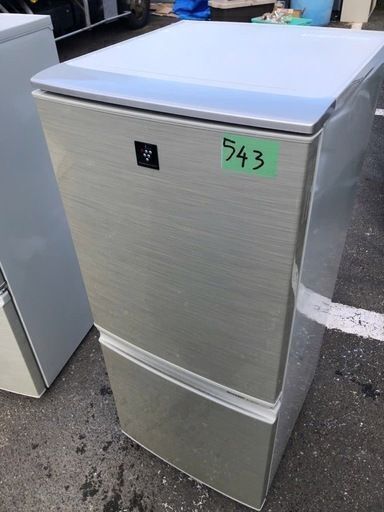 NO 543 ★格安特価★福岡市内配送設置無料★　シャープ SHARP プラズマクラスター搭載冷蔵庫 (137L・つけかえどっちもドア) 2ドア ゴールド系 SJ-PD14X-N