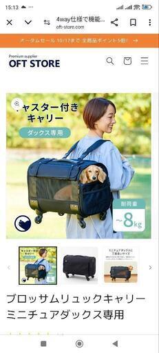 oft 希少 ダックスフンド 用 　美品（1度だけ使用）　キャリー 犬 キャリーバッグ 値下げ不可（即ブロック）　10/15（火曜日）まで限定
