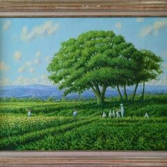 （油絵）大きな風景画　サイズ：横幅111×縦80ｃｍ　高く買取るゾウ中間店 油絵）大きな風景画 サイズ：横幅111×縦80cm 高く買取るゾウ中間店