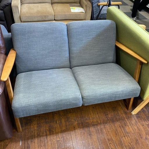10/14値下げしました⭐️北欧デザイン⭐️IKEA 2Pソファ EKENASET エーケネーセット　布地 コンパクト 2人掛け 無垢材脚  No.1446