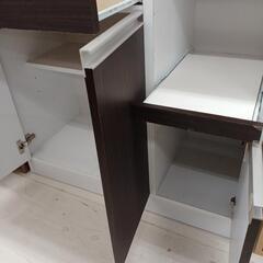 ★ジモティ割あり★ 3枚扉オープンボード　WH/BR　(H)184× (W)89× (D)42【joh 2785】 ☆ジモティ割あり☆ 3枚扉オープンボード WH/BR (H)184× (W)