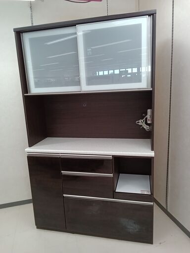 ★ジモティ割あり★ NITORI レンジボード ダークブラウン W120.6×D45.2×H200.9 クリーニング済み TC5342