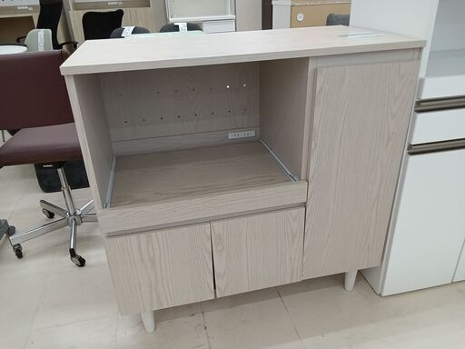 ★ジモティ割あり★ ベガコーポレーション レンジ台 Kayla ベージュ W90×D46.5×H90.5 クリーニング済み TC5349
