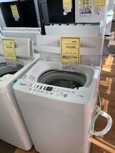 ★ジモティー割あり★ﾊｲｾﾝｽ/5.5kg洗濯機/2020/クリ-ニング済み/HG-3442