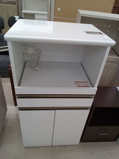 ★ジモティ割あり★ 古賀家具 レンジ台 ホワイト W60×D45×H115 クリーニング済み TC5350