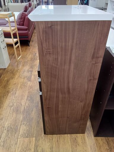 ☆ジモティ割あり☆ レンジ台 ホワイト×ブラウン H115×D44×W60  