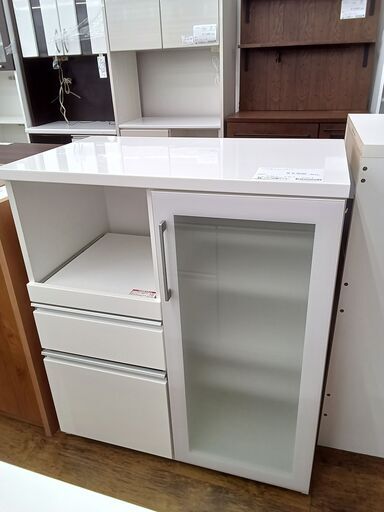 ★ジモティ割あり★ NITORI レンジ台 ホワイト H101.5×D50.5×W88.5 クリーニング済み MT2583