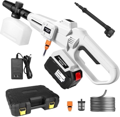 ④21V 高圧洗浄機 水圧 50bar コードレス 3段階調節圧力 6-in-1