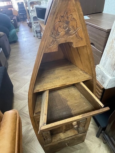 0058 アジアン船型インテリア棚 - 置物、オブジェ 