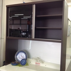 「ジモティー見た」で5％OFF！【ダイニングボード】ダイニングボード  食器棚 レンジボード キッチンボード:ダークブラウン