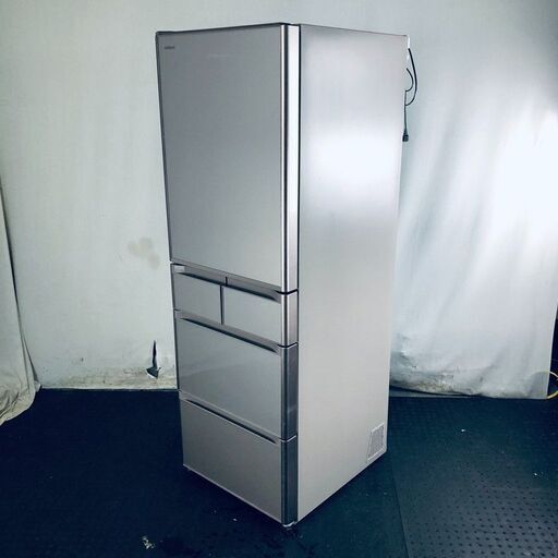 ID:rd24185 【自社配送エリア内限定】日立 HITACHI 冷蔵庫 ファミリー 中古 2019年製 5ドア 501L ブラウン ファン式 左開き R-S50JL(XN)  【リユース品：状態B】【送料無料】【設置費用無料】