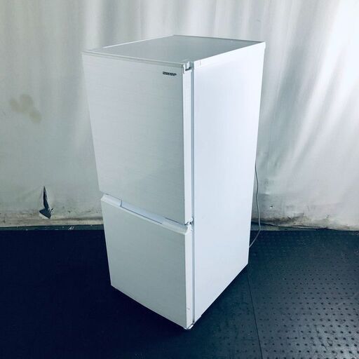 ID:re11082 シャープ SHARP 冷蔵庫 一人暮らし 中古 2021年製 2ドア 152L ホワイト ファン式 両方開き SJ-D15H-W  【リユース品：状態B】【送料無料】【設置費用無料】