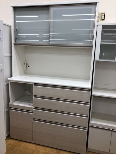 ★ジモティ割あり★ ニトリ　NITORI 食器棚 白　ホワイト W120×D51×H206 クリーニング済み SJ7369
