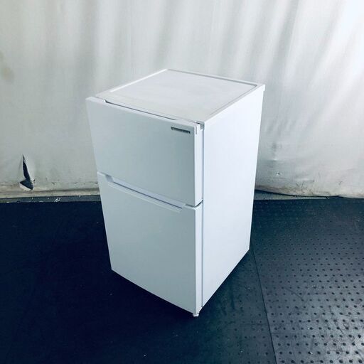 ID:rg219584 ヤマダ電機 YAMADA 冷蔵庫 一人暮らし 中古 2021年製 2ドア 87L ホワイト 直冷式 右開き YRZ-C09H1  【リユース品：状態B】【送料無料】【設置費用無料】