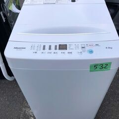 ?北九州市内配送設置✨NO 531 ? 2019年 ハイセンス 4．5kg全