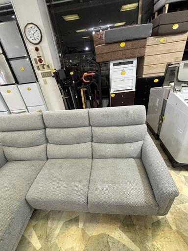 ②KAFIS カフィス ヘッドレスト3Pソファ 座って右カウチ グレー