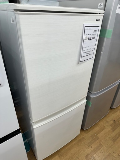 【ドリーム川西店御来店限定】シャープ　冷蔵庫　SJ-D14D-W／クリーニング済み 【2002211255601714】