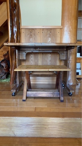 梅里竹芸　机　折りたたみ椅子　セット