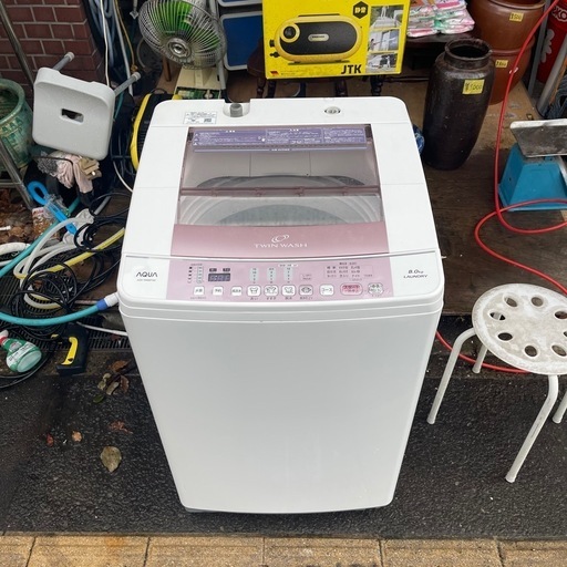 AQUA 8kg全自動洗濯機　AQW-VW800F　分解洗浄済み　１ヶ月保証つき　【リサイクルショップ道楽屋】