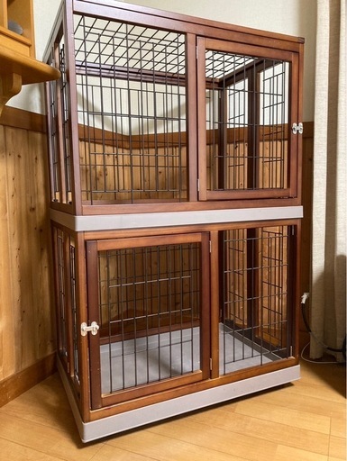 ブラウン キャットケージ 二階建て