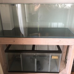 120＊45＊45オーバーフローガラス水槽・水槽台・90*45*45濾過