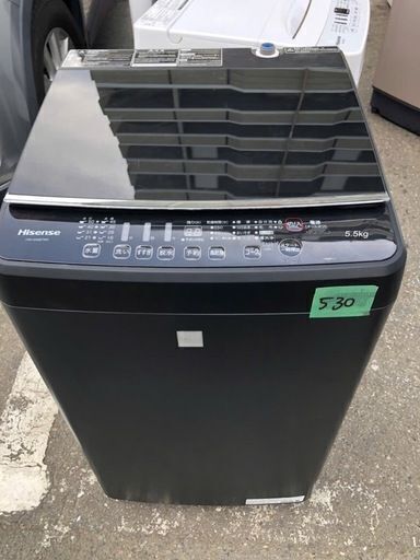 NO 530 ★格安特価★福岡市内配送設置無料★ 2020年式　ハイセンス 5．5kg全自動洗濯機 keyword マットブラック HW-G55E5KK