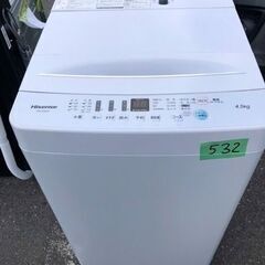 NO 531 ☆格安特価☆福岡市内配送設置無料☆ハイセンス 4．5kg