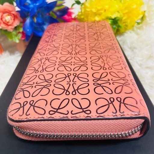 LOEWE ロエベ リピートアナグラム レザー ラウンドジップウォレット