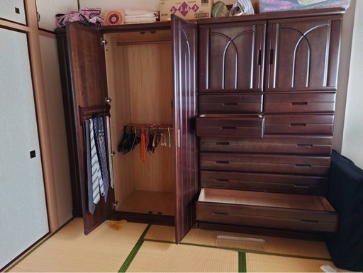 桐タンス 3段 引き戸タイプ 着物用 木製 押入れ タンス 箪笥 引き出し