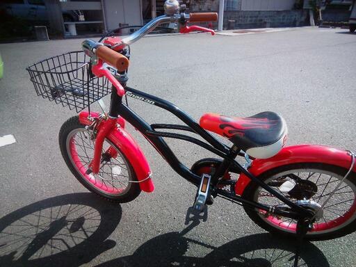 16インチ　子供自転車　黒/赤